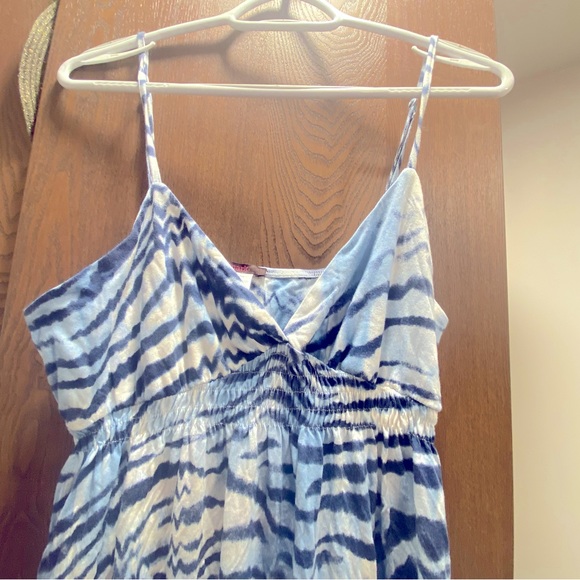 Stretch Wave Stripe Animal Print Tiger Maxi Beach Dress Adjustable Strap XL Mark - Picture 3 of 4